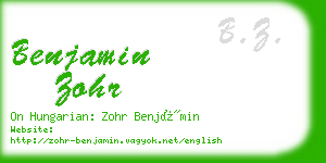 benjamin zohr business card